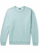 Stone Island - Logo-Embroidered Garment-Dyed Cotton-Jersey Sweatshirt - Blue