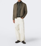Incotex Ribbed-knit virgin wool half-zip sweater