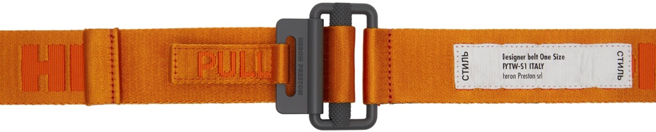Photo: Heron Preston Orange 'Style' Tape Belt