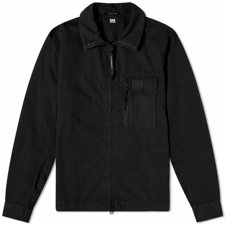 Photo: C.P. Company Men's Patch Logo Zip Overshirt in Black