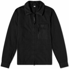 C.P. Company Men's Patch Logo Zip Overshirt in Black