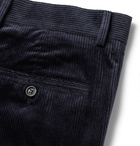 Brunello Cucinelli - Indigo Sea Island Cotton-Corduroy Trousers - Blue