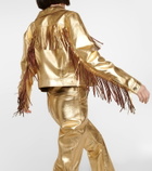 Dodo Bar Or Fringed metallic leather jacket