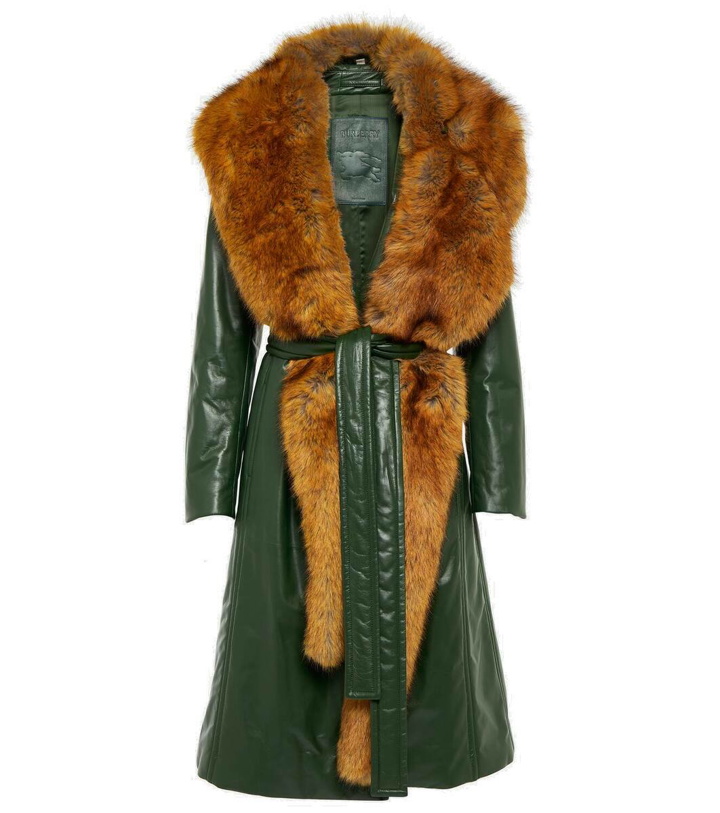 Photo: Burberry Faux fur-trimmed leather coat
