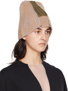 MM6 Maison Margiela Beige & Green Patchwork Beanie