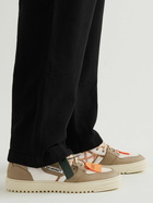 Off-White - 3.0 Off-Court Leather, Canvas and Suede High-Top Sneakers - Neutrals