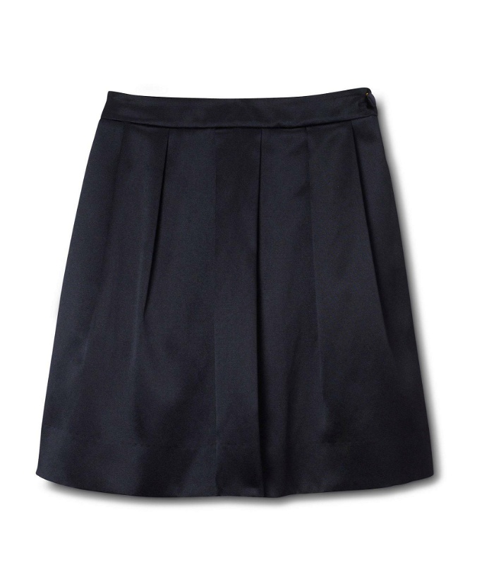 Photo: Brooks Brothers Girls Solid Silk Cotton Satin Skirt | Black