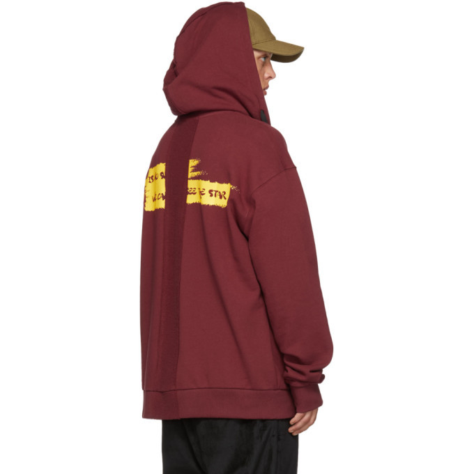 D by D Burgundy Raw Cut Hoodie