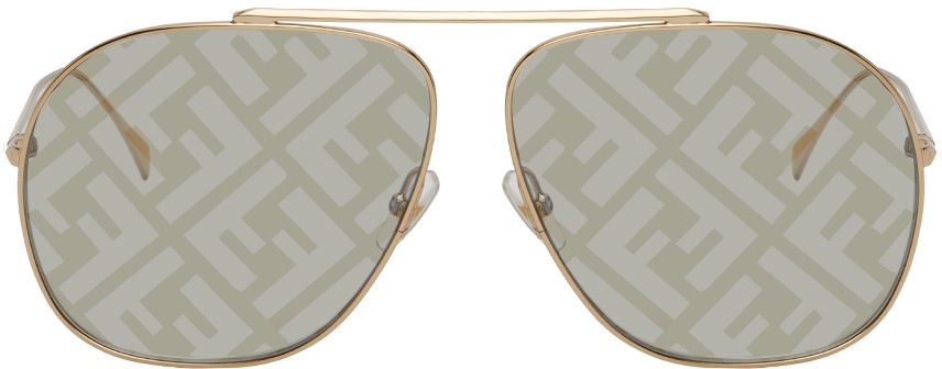 Photo: Fendi Gold & Grey 'Forever Fendi' Aviator Sunglasses