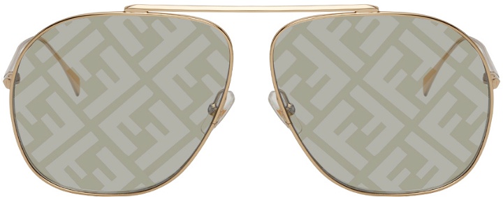 Photo: Fendi Gold & Grey 'Forever Fendi' Aviator Sunglasses