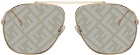 Fendi Gold & Grey 'Forever Fendi' Aviator Sunglasses
