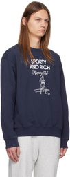 Sporty & Rich Navy Running Man Sweatshirt