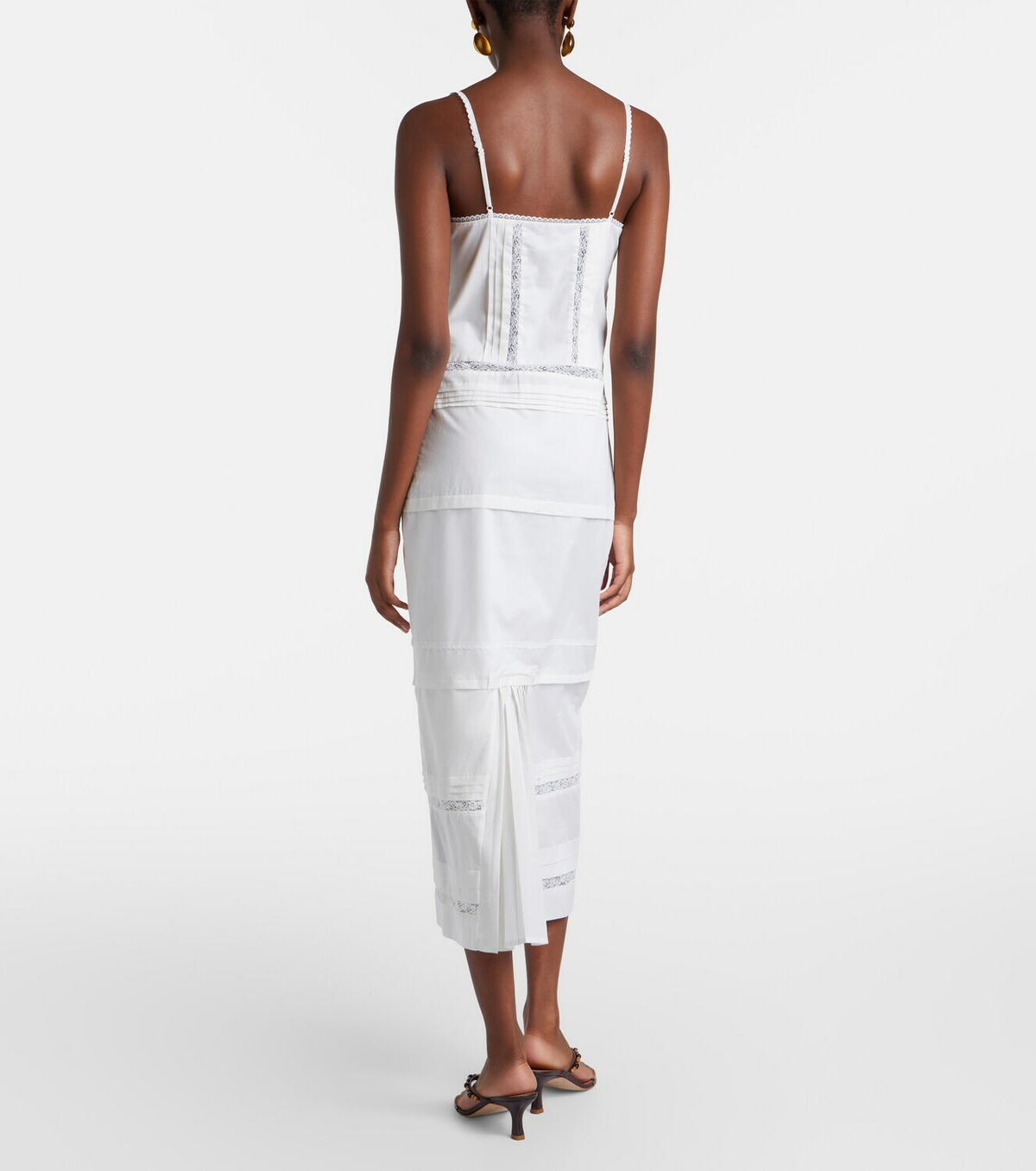 Staud Corinna embroidered cotton voile midi dress