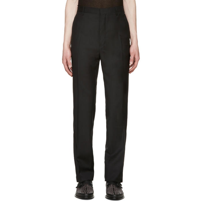 Photo: Lanvin Black Wool Topstitched Trousers