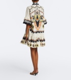 La DoubleJ Printed tiered cotton poplin minidress