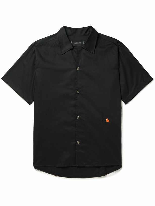 Photo: True Tribe - Pablo Embroidered Cotton-Poplin Shirt - Black