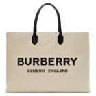 Burberry Off-White Logo Tote