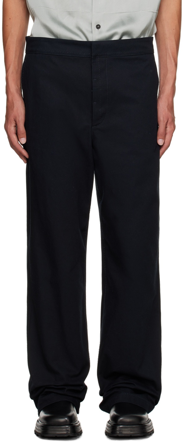 Photo: Jil Sander Navy Compact Washed Trousers