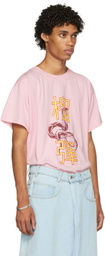 LU'U DAN Pink Python Oversized Concert T-Shirt