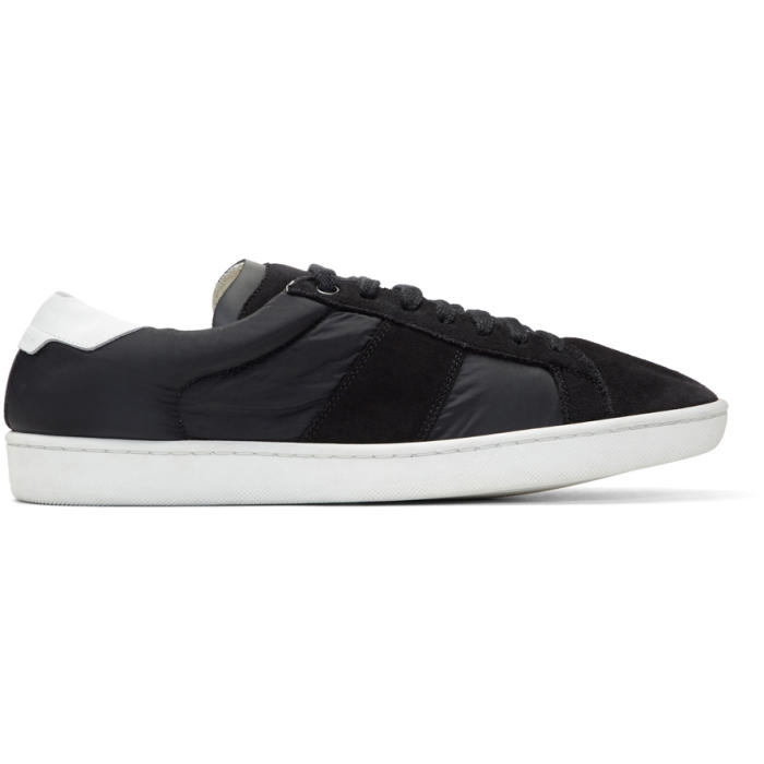 Photo: Saint Laurent Black Suede and Nylon Court Classic SL/01 Sneakers