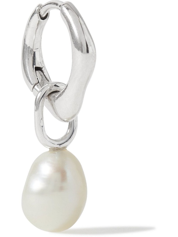 Photo: Maria Black - Vento Rhodium-Plated Pearl Single Hoop Earring