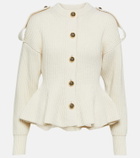 Alexander McQueen Ribbed-knit wool and cashmere cardigan