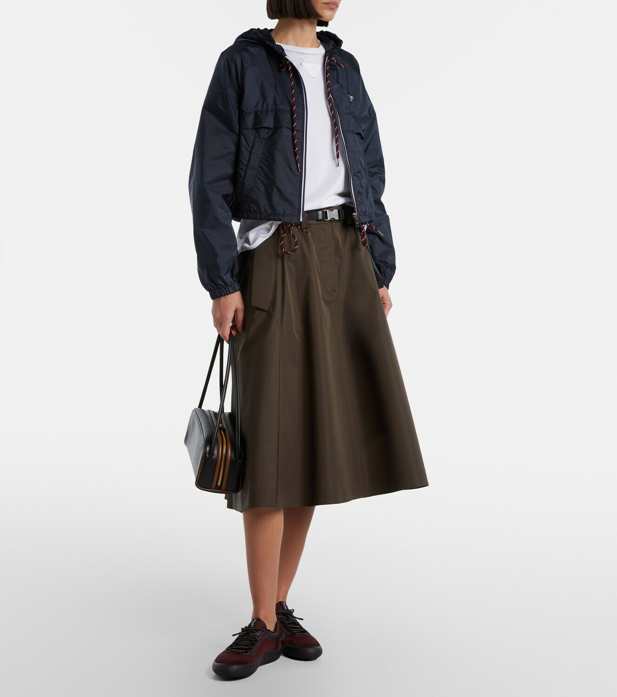 Prada Speedrock leather-trimmed sneakers