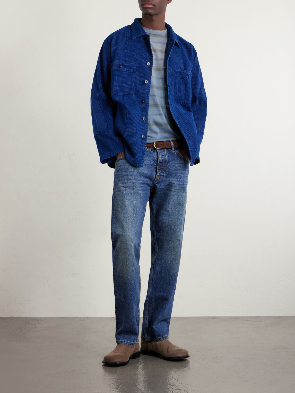 Blue Blue Japan - Textured-Cotton Overshirt - Blue