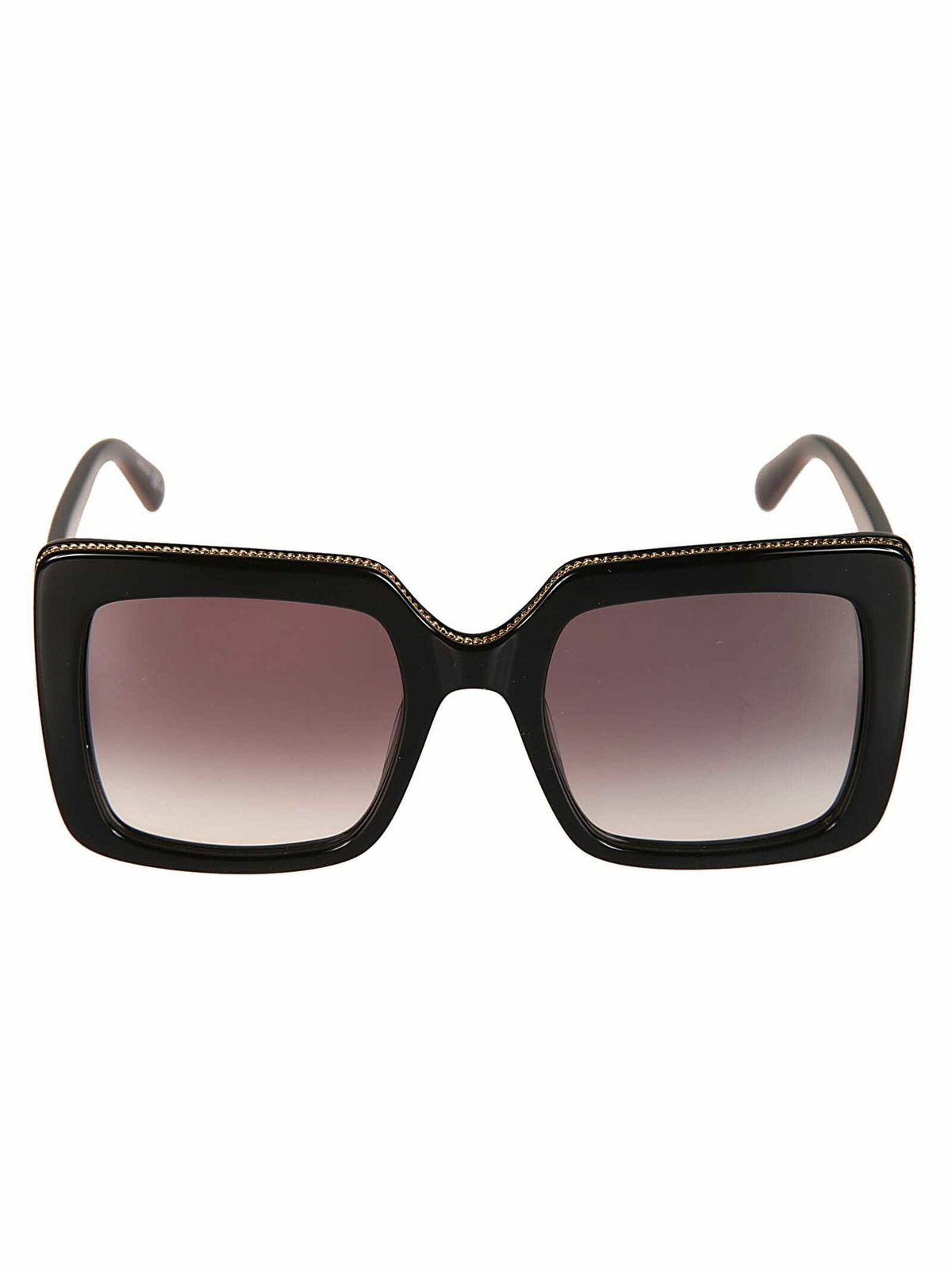 Stella McCartney Black Slim Rectangular Sunglasses Stella