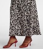 Asceno Valencia printed silk twill maxi dress