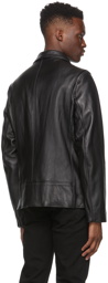 Schott Black Leather Delivery Jacket