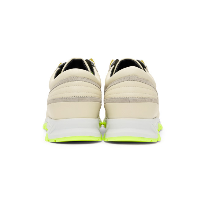 Lanvin Beige and Green Neon Sneakers Lanvin