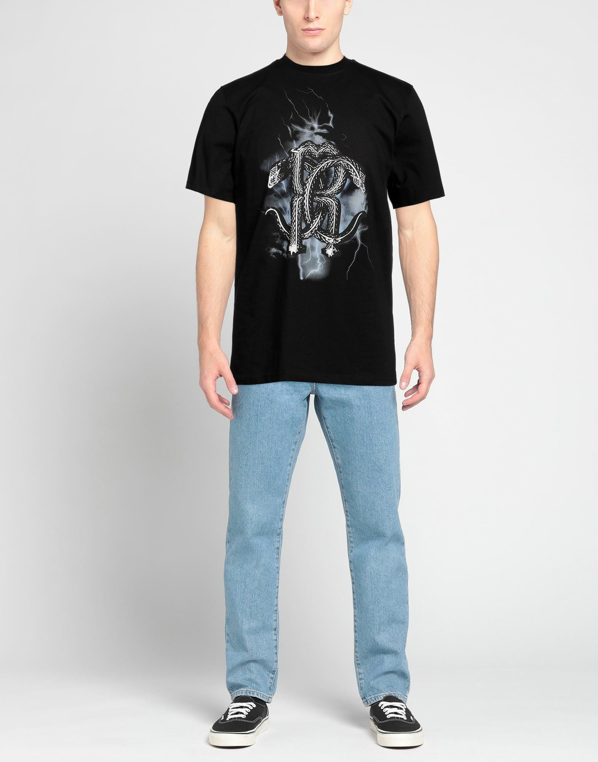 Roberto Cavalli Mens T-shirt in Black