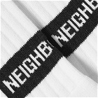 Neighborhood Men's Logo Heel Sock in White