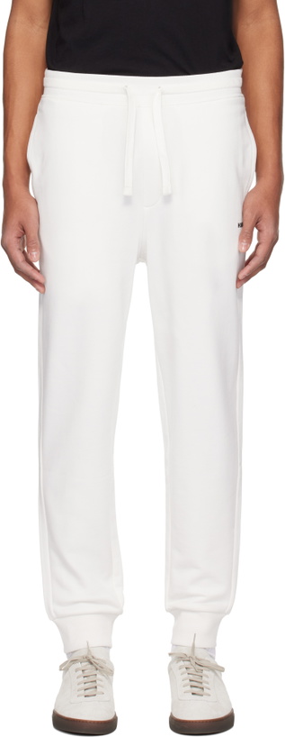 Photo: Hugo White Cuffed Logo Print Sweatpants