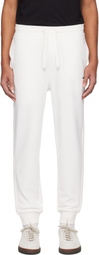Hugo White Cuffed Logo Print Sweatpants