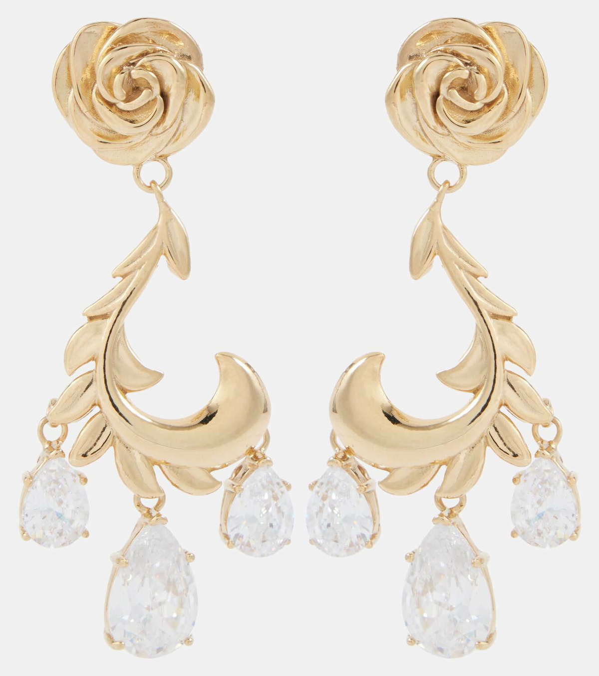 Magda Butrym Crystal-embellished gold-plated drop earrings