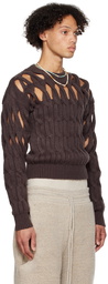 Isa Boulder SSENSE Exclusive Brown Basket Sweater