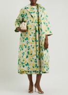 Huishan Zhang Liliane Floral-jacquard Woven Coat Yellow