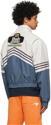 Rhude Grey & Navy Satin Monaco Jacket