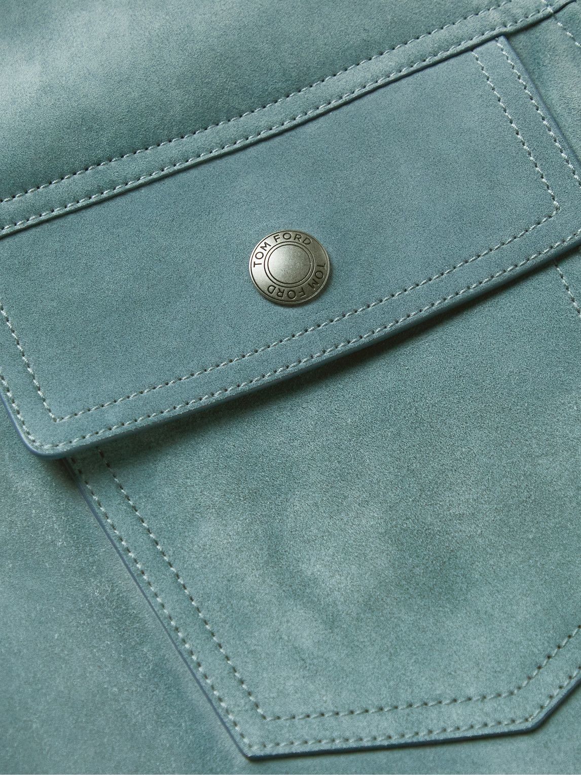 TOM FORD 24AW ジャケット ブルー系 Made In Italy TOM FORD - Slim-Fit Suede Jacket - Blue TOM FORD