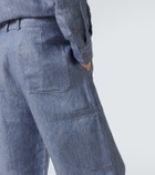 God's True Cashmere Linen denim straight pants with carnelian
