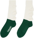 Homme Plissé Issey Miyake Off-White & Green Flower Socks