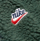 Nike - Sportswear Contrast-Tipped Nylon-Trimmed Fleece Hooded Half-Zip Jacket - Green