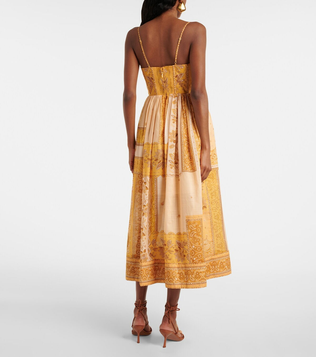 Zimmermann Lucky shirred cotton corset dress