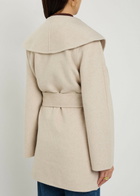 Varley Edgemere Belted Wool-blend Coat Cream