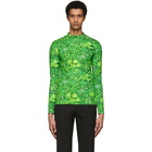 Balenciaga Green Stretch Flowers T-Shirt