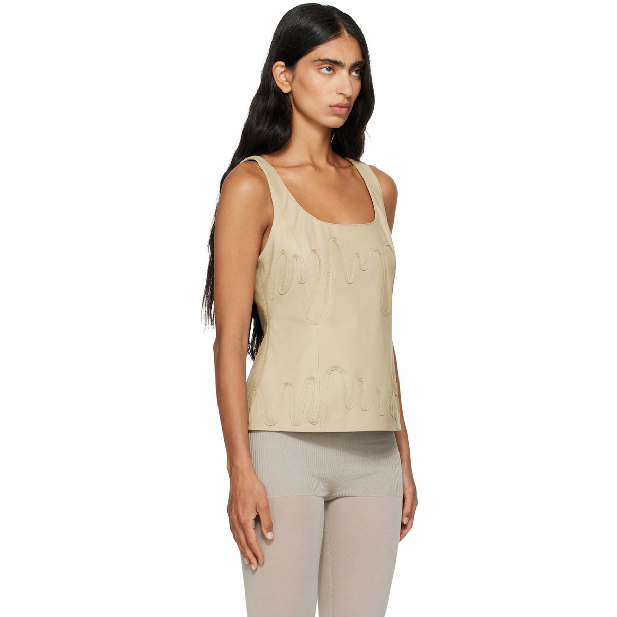Paloma Wool Beige Fil Leather Top