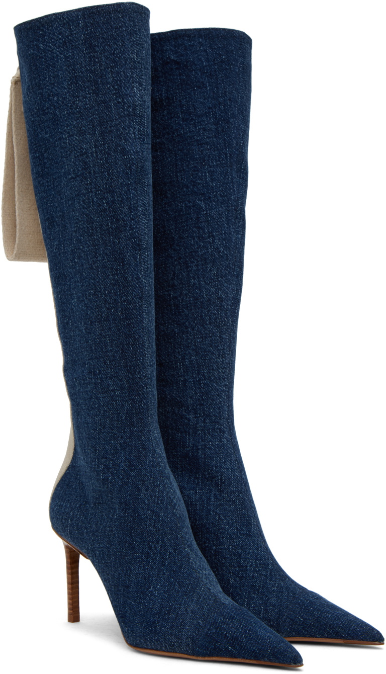 Jacquemus Blue Le Raphia 'Les Bottes Cordao' Boots Jacquemus