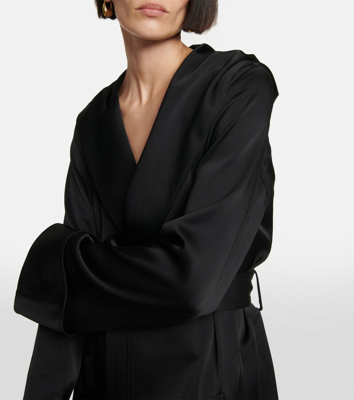 【関税＆送料込み】Saint Laurent Silk Crepe Jacket SAINT LAURENT - Jacket in silk crepe | Leam Roma - Luxury